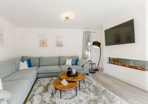 The living room at The Old Paddock, Bridgerule