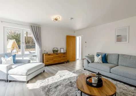 The living room at The Old Paddock, Bridgerule