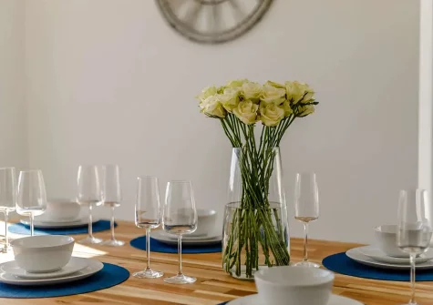 The dining area at The Old Paddock, Bridgerule