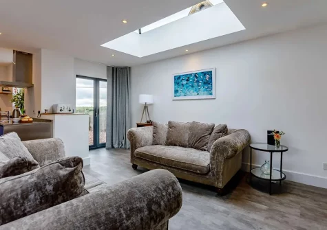 The living area at The Old School House, Westleigh