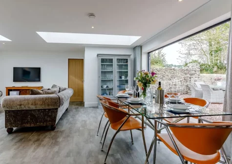 The living area at The Old School House, Westleigh