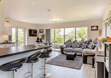 The living area & kitchen at The Old Shippon, Virginstow