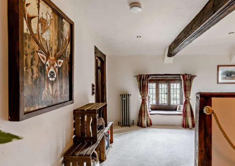 The living room at The Old Stables at Stafford Barton, Dolton