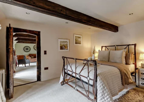 The bedroom at The Old Stables at Stafford Barton, Dolton