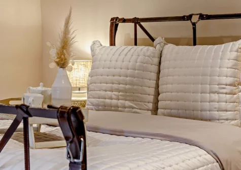 The bedroom at The Old Stables at Stafford Barton, Dolton