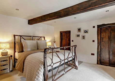 The bedroom at The Old Stables at Stafford Barton, Dolton