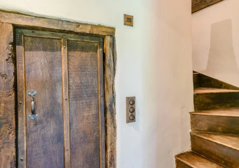 The stairs up to the first floor at The Old Stables at Stafford Barton, Dolton