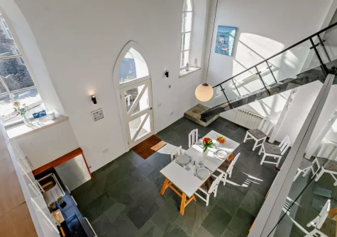 The kitchen & dining area at The Old Sunday School, Rumford