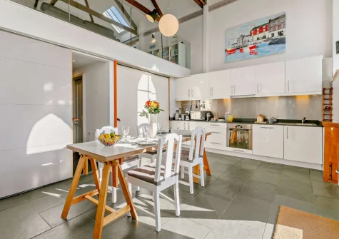 The kitchen & dining area at The Old Sunday School, Rumford