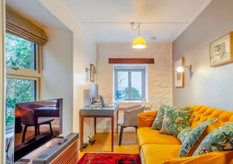 The cosy snug at The Old Workshop, Newlyn