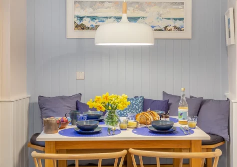 The dining area at The Old Workshop, Newlyn