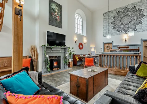 The living area at The Olde Chapel, Bickington