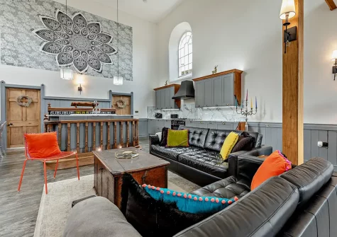 The living area at The Olde Chapel, Bickington