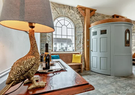 The living area at The Olde Chapel, Bickington