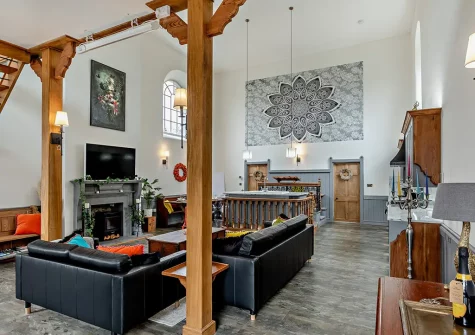 The living area at The Olde Chapel, Bickington