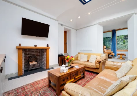 The living area at The Orangery, Lynton Cottage, Lynton