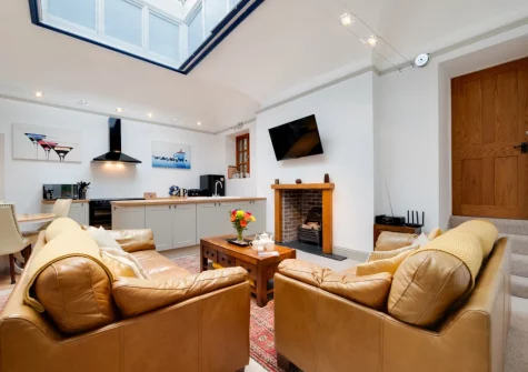 The living area at The Orangery, Lynton Cottage, Lynton