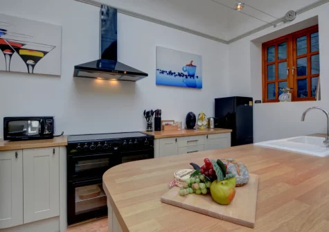 The kitchen at The Orangery, Lynton Cottage, Lynton