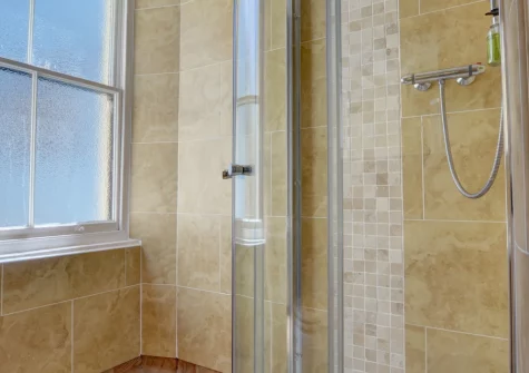 The shower room at The Orangery, Lynton Cottage, Lynton