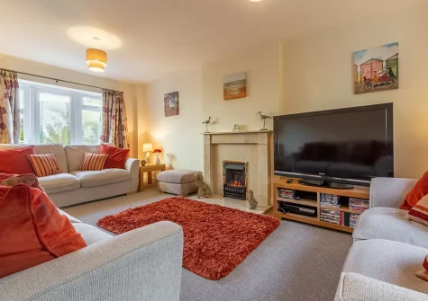 The living room at The Oystercatcher, Lelant
