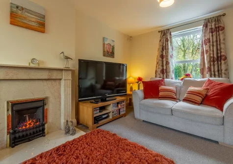 The living room at The Oystercatcher, Lelant