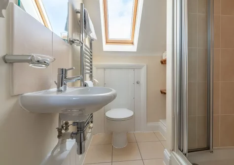 The shower room at The Oystercatcher, Lelant