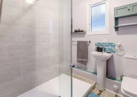 The shower room at The Pebbles, Bideford