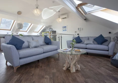 The living area at The Penthouse, 15 At The Beach, Torcross