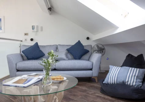 The living area at The Penthouse, 15 At The Beach, Torcross