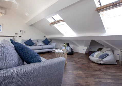 The living area at The Penthouse, 15 At The Beach, Torcross