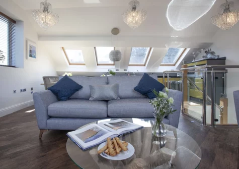 The living area at The Penthouse, 15 At The Beach, Torcross