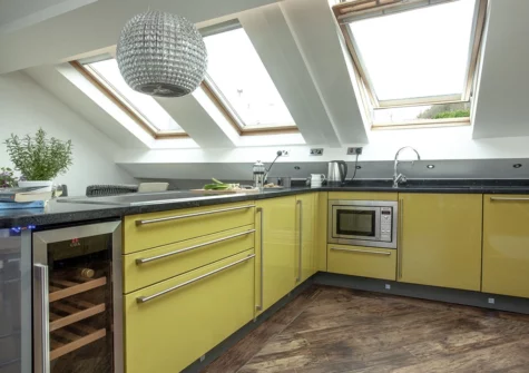 The kitchen at The Penthouse, 15 At The Beach, Torcross