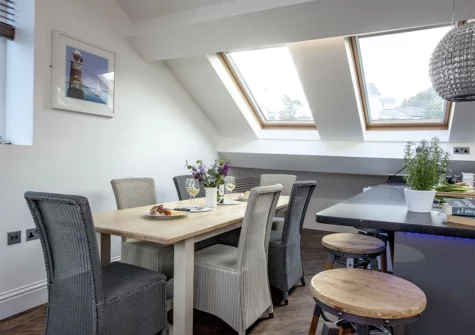 The dining area at The Penthouse, 15 At The Beach, Torcross