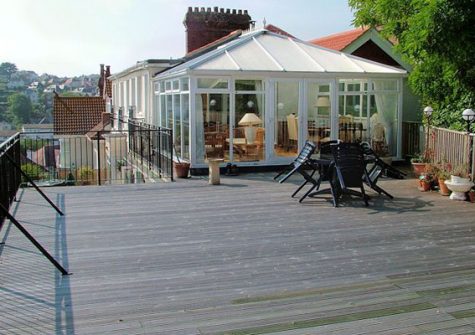 The rooftop decking area @ 7 Roundham Heights
