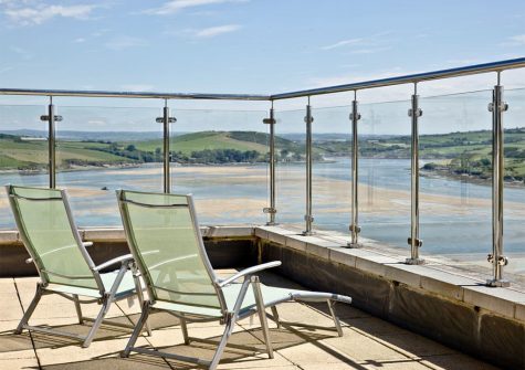 The wraparound terrace & breathtaking view at The Penthouse at Padstow