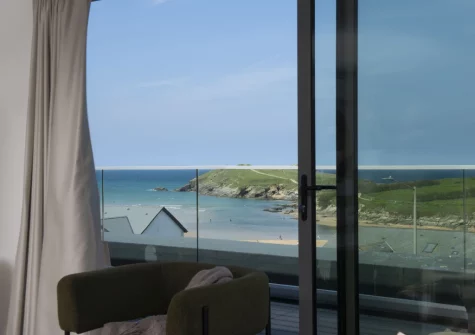 The view from the living area at The Penthouse, Oasis Sands, Newquay