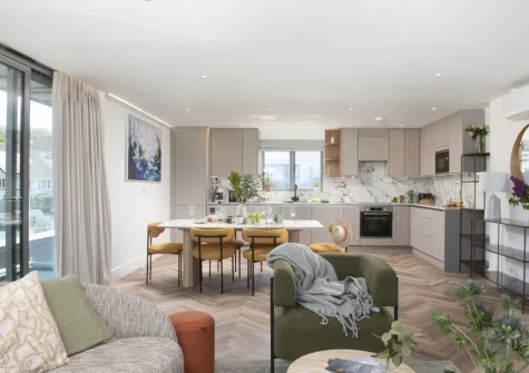 The living area at The Penthouse, Oasis Sands, Newquay