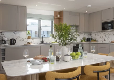 The kitchen & dining area at The Penthouse, Oasis Sands, Newquay