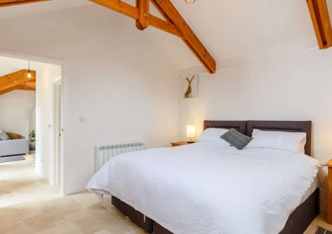 The bedroom at The Piggery at Glen View, Burncoose