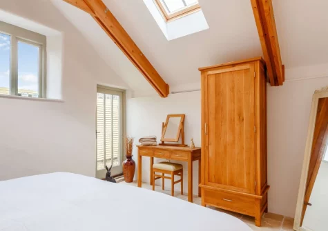 The bedroom at The Piggery at Glen View, Burncoose