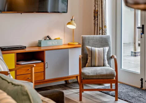 The living area at The Piggery, High Bickington