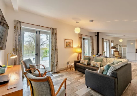 The living area at The Piggery, High Bickington