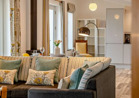 The living area at The Piggery, High Bickington