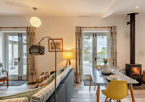 The living & dining area at The Piggery, High Bickington