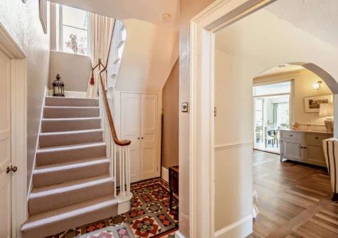 The stairs up to the first floor at The Pines, Eastleigh