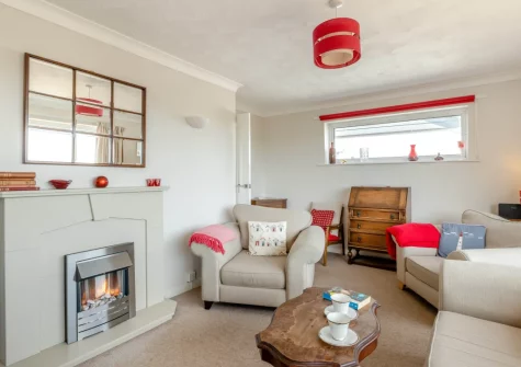 The living room at The Pink Beach Bungalow, Paignton