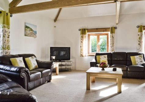 The living area at The Place 2 B, Higher Churchtown Farm, Tresmeer