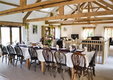 The dining area at The Place 2 B, Higher Churchtown Farm, Tresmeer