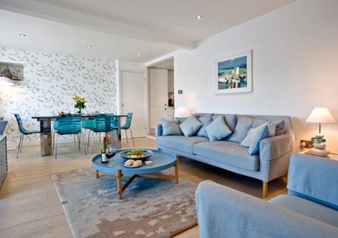 The open plan living and dining area @ The Poop Deck, 3 Harbour House, St Ives
