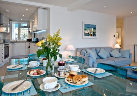 The open plan living and dining area @ The Poop Deck, 3 Harbour House, St Ives